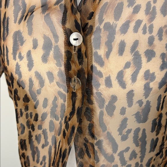 Vintage Parachute London Leopard Print Sheer Top. Large - Picture 3 of 9